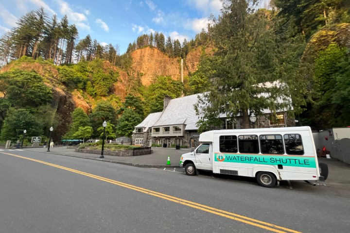 a bus parked on the side of a road
